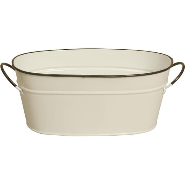Wald Imports 8682-D4 4 in. Pearl White Metal Planter Double Pack of 2 8682/D4 - main